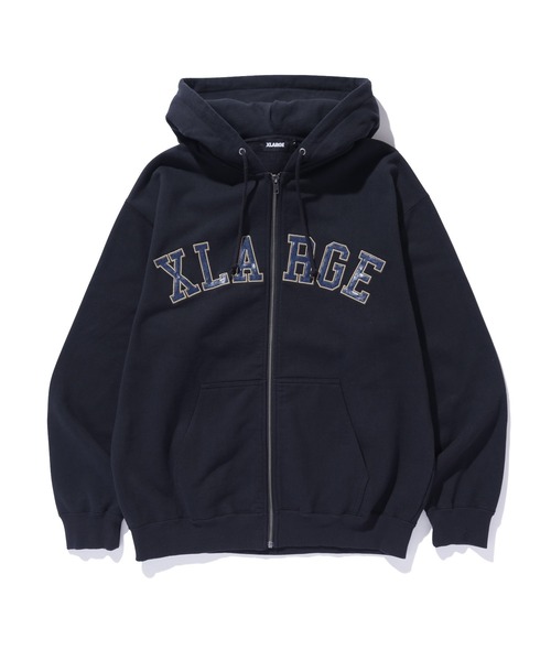 XLARGE（エクストラ ラージ） パーカー PERFORATED LEATHER LOGO ZIP