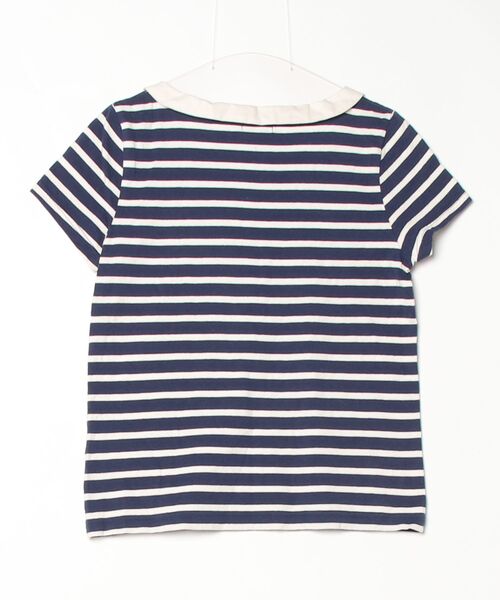 「HONORE」 ボーダー柄半袖Tシャツ 2 ブルー レディース_画像2