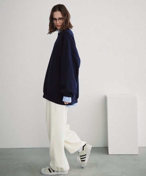 holiday ワイドスウェットパンツ　ネイビー Auntie Rosa Holiday（アンティローザホリデー） パンツ 裏起毛