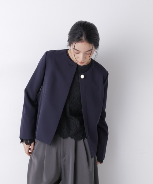uvカット ジャケット ノーカラージャケット デイリーファンクション ノーカラージャケット(セットアップ可) レディースの画像