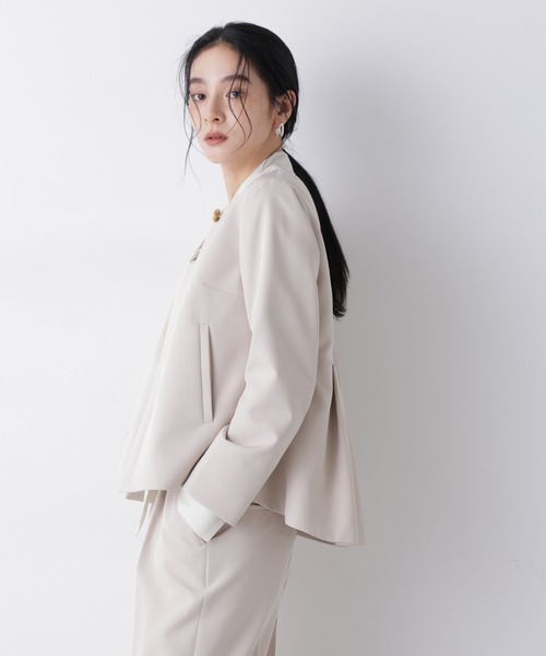 ナノユニバース　ノーカラージャケット　パンツ　セットアップ NANO universe（ナノ・ユニバース） ジャケット ノーカラージャケット