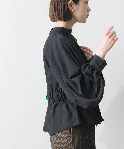 「terrace」 長袖ブラウス MEDIUM グレイッシュベージュ レディース_画像9