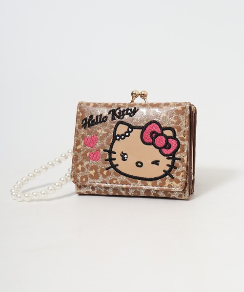 sanrio（サンリオ） ミニ 財布 日焼けキティグリッターヒョウ柄口金