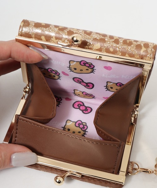 sanrio（サンリオ） 財布 日焼けキティグリッターヒョウ柄口金ミニ財布