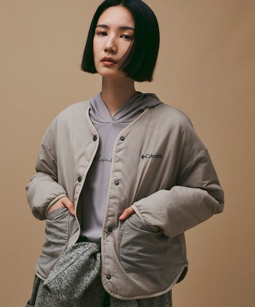 コロンビア パファージャケット 中綿 ブラウン M ナイロン ダウン