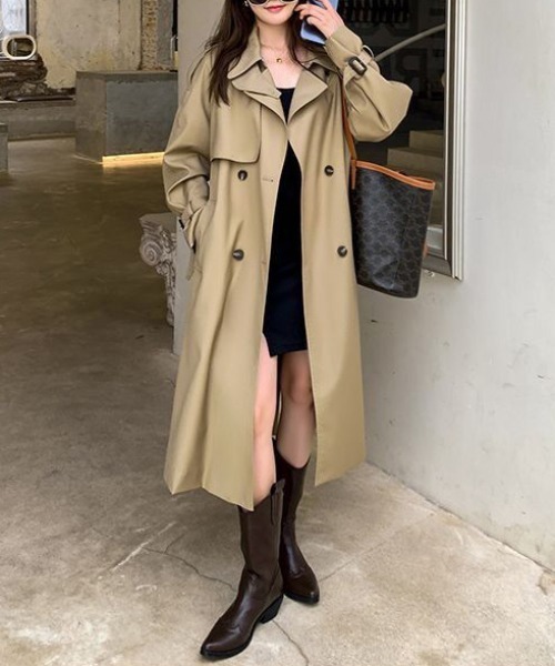 ＆soiree（アンドソワレ） トレンチコート コート ウエストベルト付き