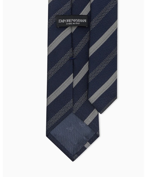 エンポリオアルマーニ　ネクタイ　紺　無地　シルクジャガード EMPORIO ARMANI ネクタイ 「オンライン限定」「エンポリオ アルマーニ