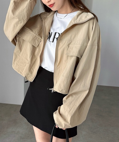 「andme」 「alma design」ナイロンブルゾン FREE キナリ レディース_画像4