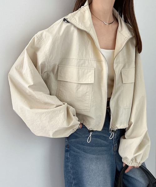 「andme」 「alma design」ナイロンブルゾン FREE キナリ レディース_画像7