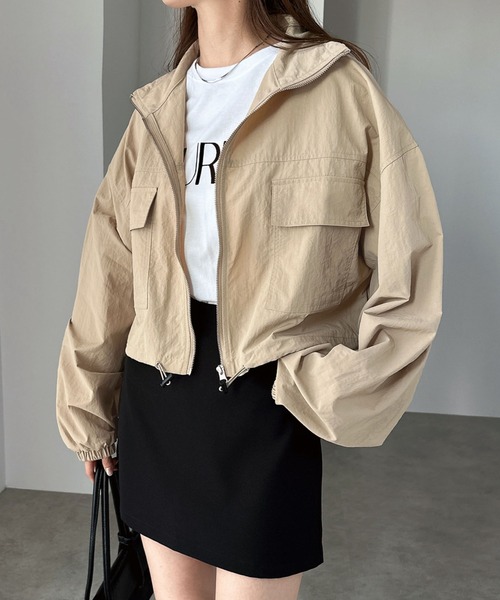 「andme」 「alma design」ナイロンブルゾン FREE キナリ レディース_画像8