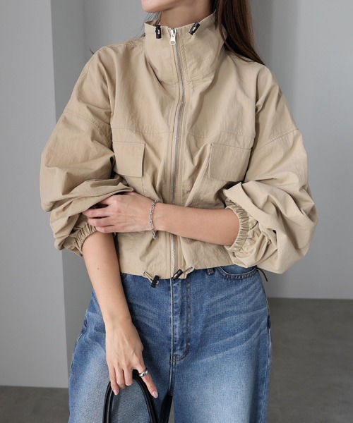 「andme」 「alma design」ナイロンブルゾン FREE キナリ レディース_画像9