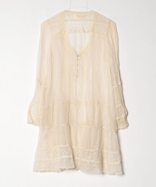 「TEVALT」 レース長袖ブラウス M ベージュ レディース_画像2