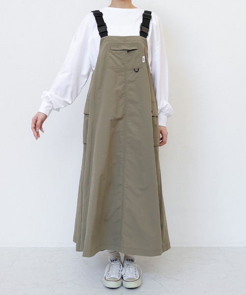 「ANME」 サロペットスカート L チャコールグレー レディース_画像8