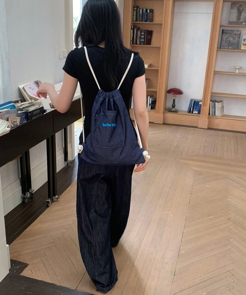 EVISU デニムリュック　バッグ　ナップサック Port（ポート） デイバック リュック 「 」 ワンポイント ロゴ デニム