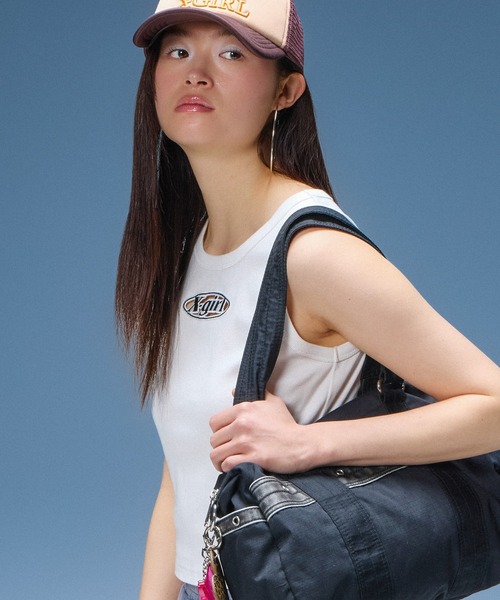 X-girl（エックスガール） タンクトップ ノースリーブ HOLLOW OUT OVAL