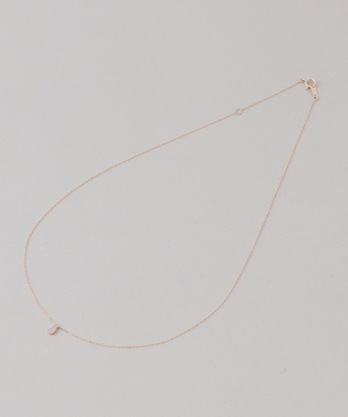 ネックレス プチダイヤペアシェイプネックレス K10 レディースの画像