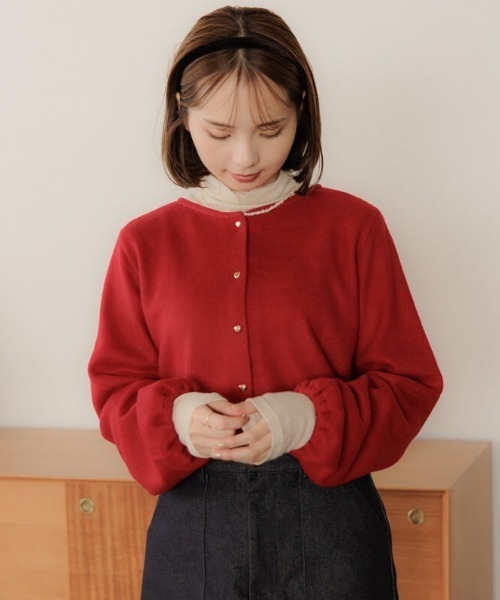 「flower」 ニットカーディガン FREE グレー レディース_画像7