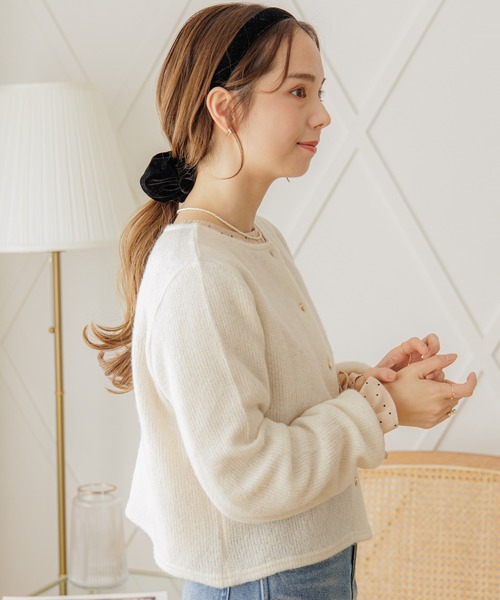 「flower」 ニットカーディガン FREE グレー レディース_画像8
