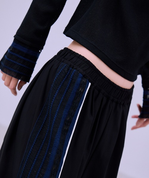 ワイドパンツ スウェットパンツ ジャージ TORCHON LACE SWITCHING PANTS / トーション レース スイッチング パンツの画像