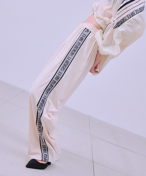 ワイドパンツ スウェットパンツ ジャージ TORCHON LACE SWITCHING PANTS / トーション レース スイッチング パンツの画像