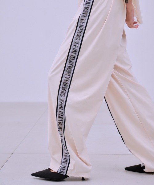 ワイドパンツ スウェットパンツ ジャージ TORCHON LACE SWITCHING PANTS / トーション レース スイッチング パンツの画像