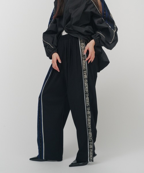 ワイドパンツ スウェットパンツ ジャージ TORCHON LACE SWITCHING PANTS / トーション レース スイッチング パンツの画像