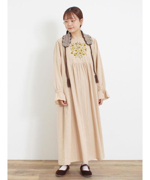 「Samansa Mos2」 長袖ワンピース M モカ レディースの画像