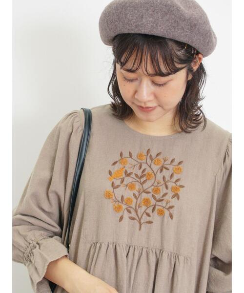 「Samansa Mos2」 長袖ワンピース M モカ レディースの画像