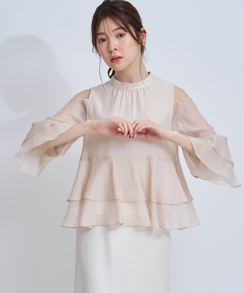 NOELA（ノエラ） ブラウス シャツ ショルダーカットフリルブラウス 
