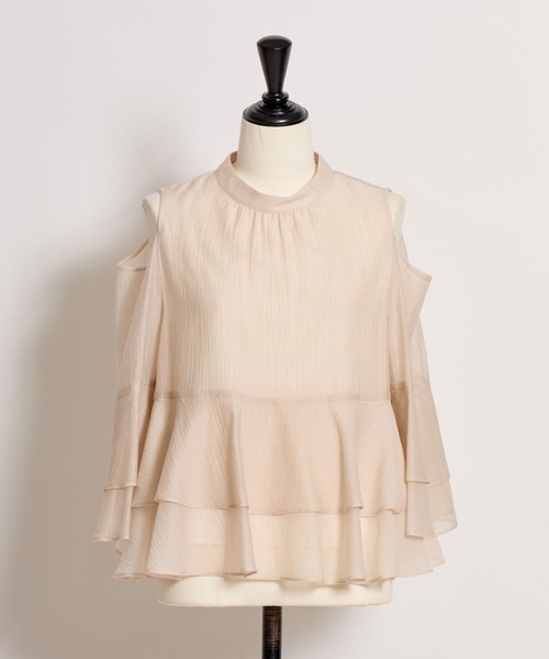 NOELA（ノエラ） ブラウス シャツ ショルダーカットフリルブラウス 