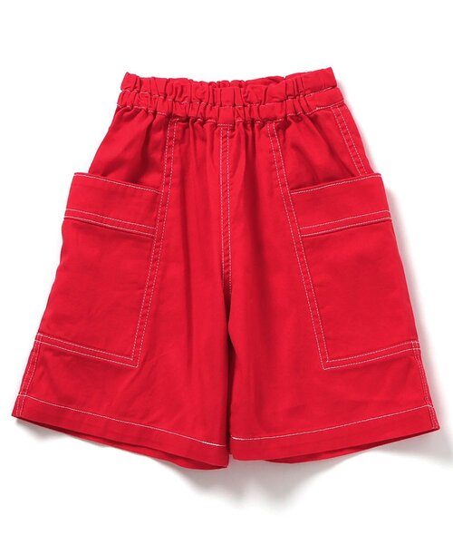 バーバリー REDプリント 高級コットンパンツ 12Y 150 kids キッズ BREEZE（ブリーズ） パンツ B NEWJACK ワイドフィットハーフパンツ