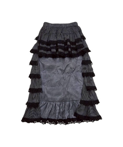 リルリリー lillilly pain アシンメトリーチュールシャツドレス lilLilly（リルリリー） スカート アシンメトリーシャツロングスカート