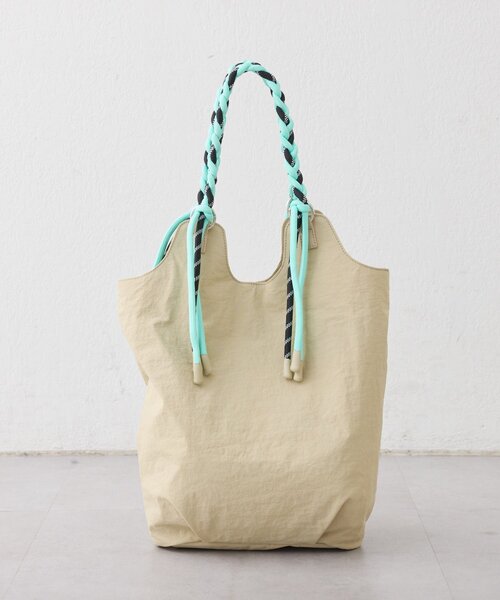 トートバッグ :「大容量／軽量」撥水ナイロンロープハンドルトートBAG レディースの画像