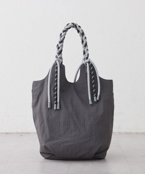 トートバッグ :「大容量／軽量」撥水ナイロンロープハンドルトートBAG レディースの画像