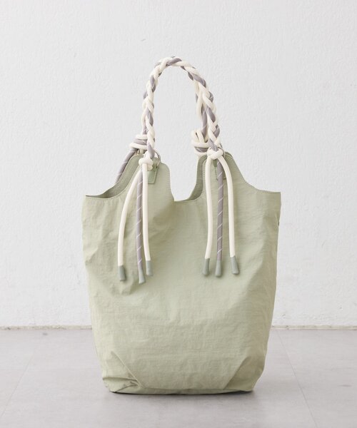 トートバッグ :「大容量／軽量」撥水ナイロンロープハンドルトートBAG レディースの画像