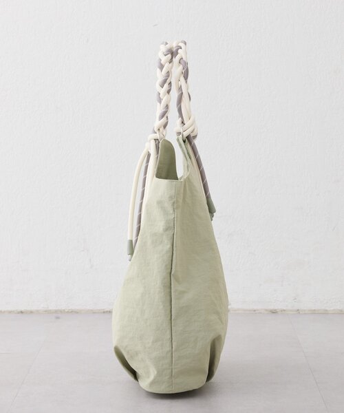 トートバッグ :「大容量／軽量」撥水ナイロンロープハンドルトートBAG レディースの画像