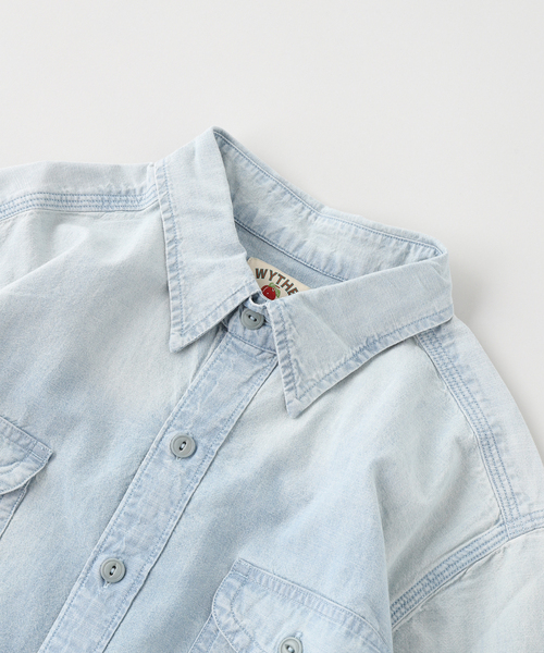シャツ WYTHE / ワイス Embroidered Chambray Workshirt メンズの画像