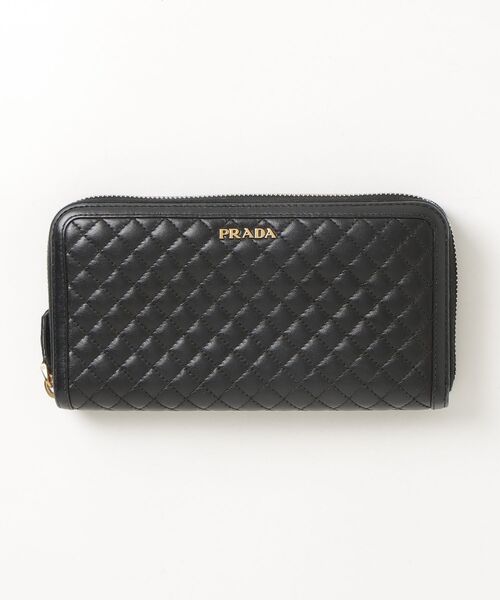 美品✨　プラダ　長財布　ラウンドファスナー　キルティング　テスート　黒 PRADA（プラダ） キルティング 長財布 - ブラック レディース