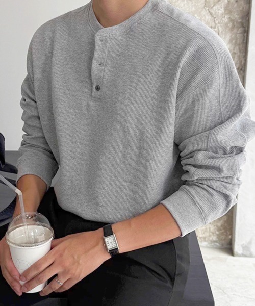NOWLE（ノウル） ヘンリーネック tシャツ 「NOWLE」3ボタン ヘンリー
