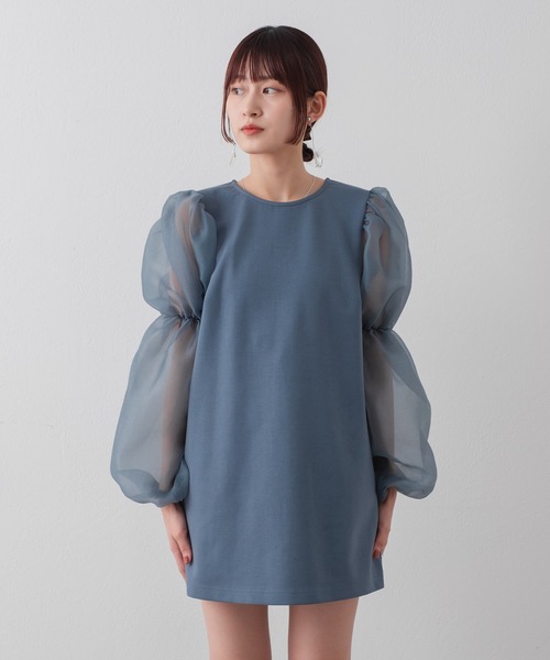 「Kastane」 長袖ワンピース FREE ブルー レディース_画像5