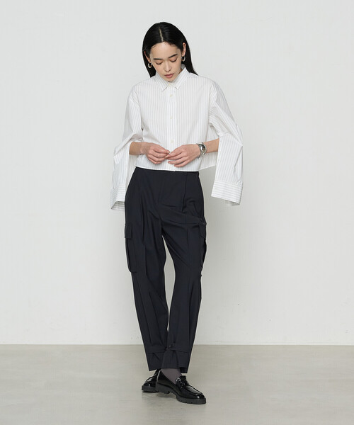 「COMME CA」 長袖シャツ 9号 ブルー レディース_画像2