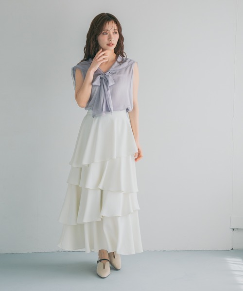「mysty woman」 ノースリーブブラウス FREE ライトブルー レディース_画像3