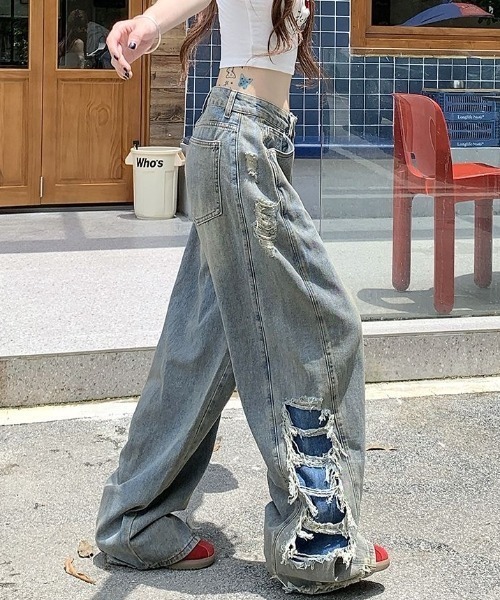 「SHEENA」 デニムパンツ S ブルー レディース_画像2