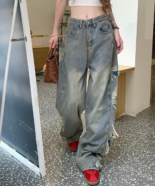 「SHEENA」 デニムパンツ S ブルー レディース_画像5