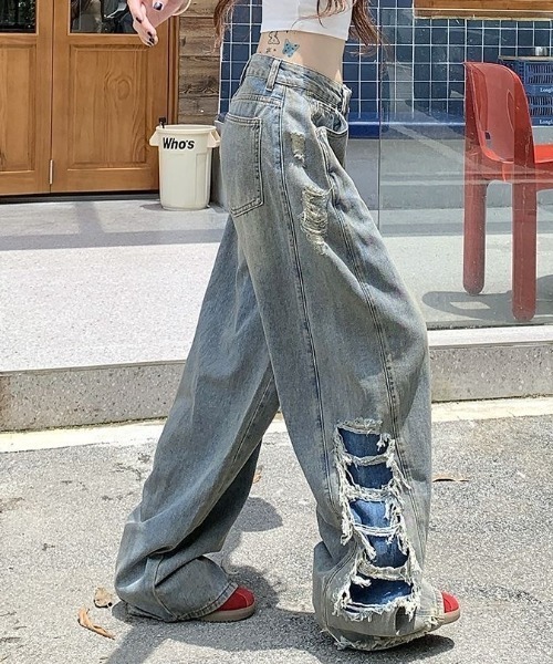 「SHEENA」 デニムパンツ S ブルー レディース_画像6