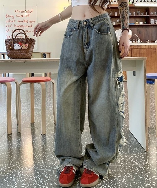 「SHEENA」 デニムパンツ S ブルー レディース_画像7