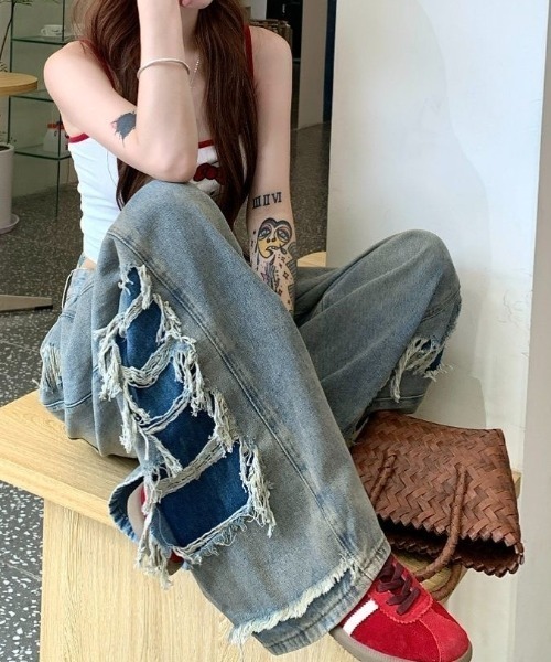 「SHEENA」 デニムパンツ S ブルー レディース_画像9