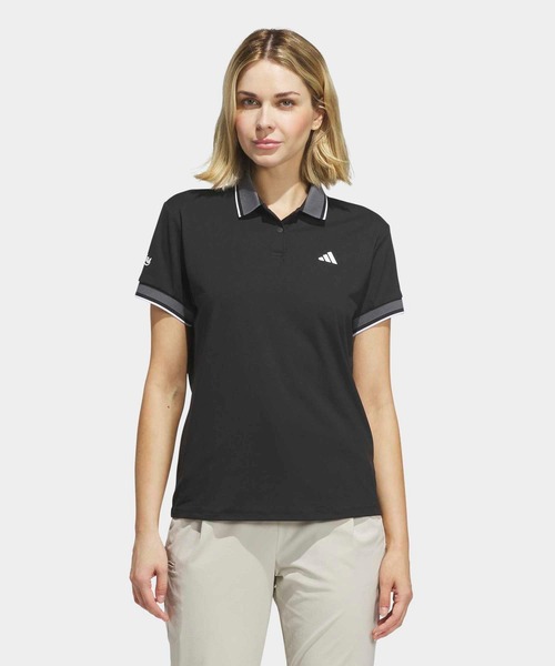 【新品】 ivy golf ゴルフ レディース 半袖 ポロシャツ ブラック adidas（アディダス） ポロシャツ ポロ クライマクール 半袖ポロシャツ
