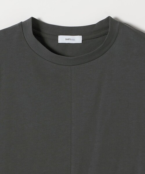 SHIPS any tシャツ 「洗濯機可能」ジップ レース ヘム ロングスリーブ