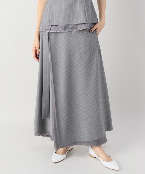 ワイドパンツ パンツ mihara stripe skirt stylept レディース